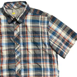 Eddie‎ Bauer Men Short Sleeve Plaid Shirt Breathable Quick Dry Adventure Classic